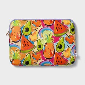NWT Tabitha Brown 15" Tech Sleeve Laptop, Tablet Colorful Fruit Print Cover